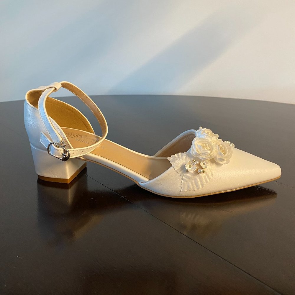 Vintage, handmade, never-worn low heel